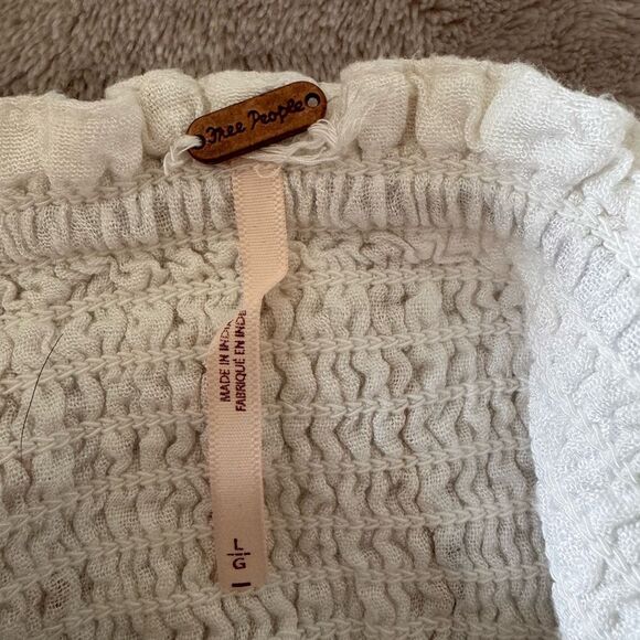 Free People Cream Puff Sleeve Crop Blouse - Picture 4 of 6